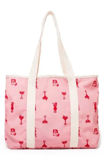 Business & Pleasure Business And Pleasure Co Volcano Beach Tote Bag In Strawberry Daiquiri Marg