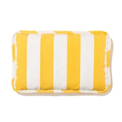 Business & Pleasure Inflatable Beach Pillow In Yellow,white