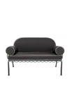 Business & Pleasure Love Seat Slip Cover Set In Rivie Black