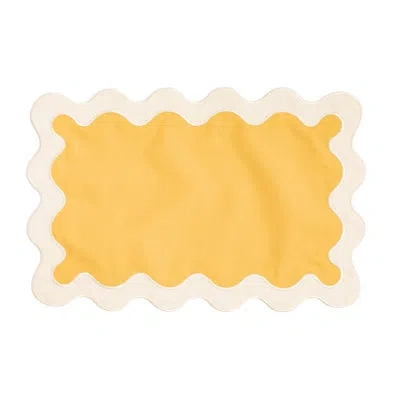 Business & Pleasure Polyester Embroidered Square Placemat In Mimosa
