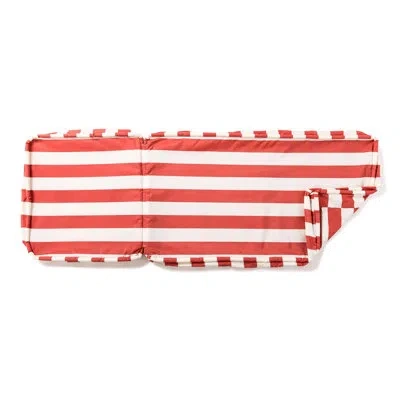 Business & Pleasure Sun Lounger Slip Cover In Red,white Striped Acrylic
