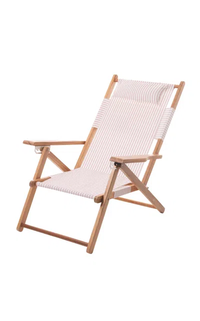 Business & Pleasure Tommy Striped Canvas Beach Chair In Neutral