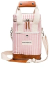 Business & Pleasure Wine Cooler Tote Bag In Laurens Pink Stripe