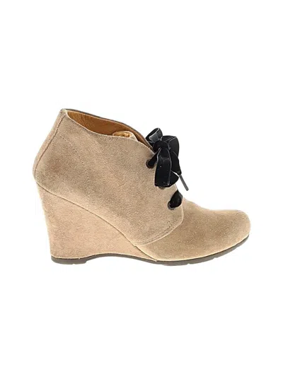 Pre-owned Bussola Ankle Boots In Tan
