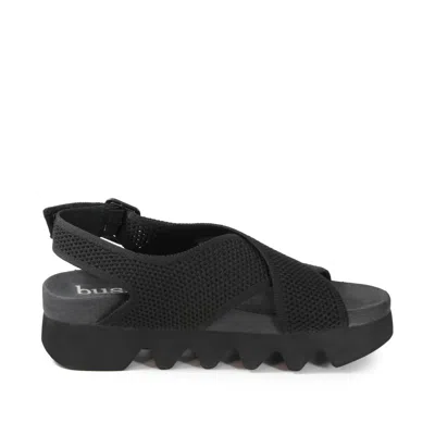 Bussola Women's Cantara Capri Criss Cross With Zig Zag Base Sandal In Nero