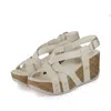 Bussola Women's Felipa Cross Straps Wedge Sandals In Deepelle Ivory In Multi