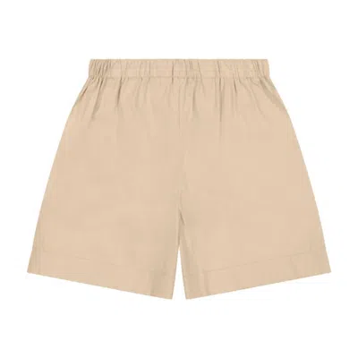 Busy Bees Kids' Boy's Jd Pull-on Shorts In Khaki Cotton Poplin In Neutral