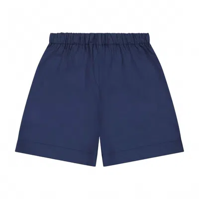 Busy Bees Kids' Boy's Jd Pull-on Shorts In Navy Cotton Poplin In Blue