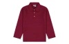 Busy Bees Boys Long Sleeve Polo In Red Charcoal Ministripe