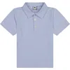 Busy Bees Boys Short Sleeve Polo Cornflower Blue Mini Stripe In Blue Mini Stripe