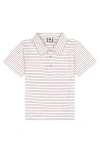 Busy Bees Boys Short Sleeve Polo Red White And Blue Stripe In White And Blue Stripe