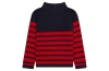 Busy Bees Cotton Zip Sweater In Navy Red Stripe