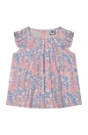 Busy Bees Dede Flutter Sleeve Top Pink Azalea In Pink Azalea
