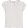 Busy Bees Eliza Ruffle Knit Polo In White