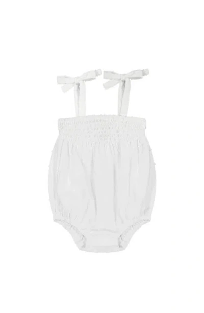 Busy Bees Babies'  Ella Ruched Bubble White Swiss Dot
