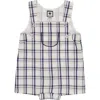 Busy Bees Babies'  George Classic Romper In Navy Plaid
