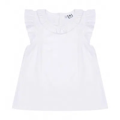 Busy Bees Kids' Girl's Colette Flutter Sleeve Top In White