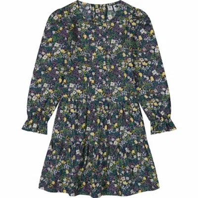 Busy Bees Kids' Girls Fall Meadow Poppy Dropwaist Dress In Navy In Blue