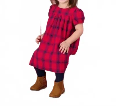 Busy Bees Kids' Girls Plaid Matilda Party Dress In Red/navy In Pink