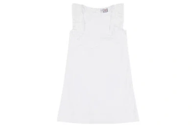 Busy Bees Kids'  Grace Ruffle Sleeve Shift Dress In White Eyelet