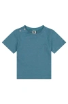Busy Bees Henry Button Tee Blue Green Mini Stripe In Blue Green Mini Stripe