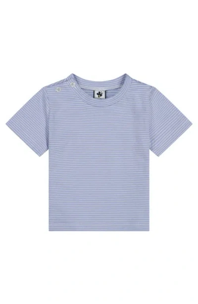 Busy Bees Kids'  Henry Button Tee Cornflower Blue Mini Stripe