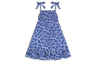 Busy Bees Kids'  India Shoulder Tie Sundress In Blue Poppy