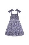 Busy Bees India Shoulder Tie Sundress Navy Floral In Navy Floral