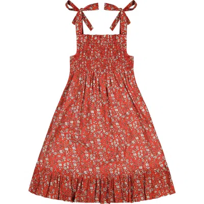 Busy Bees Kids'  India Shoulder Tie Sundress Red Floral