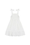 Busy Bees India Shoulder Tie Sundress White Swiss Dot In White Swiss Dot