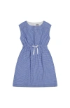 Busy Bees Izzy Drawstring Dress Blue Mini Check In Blue Mini Check