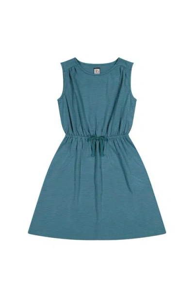 Busy Bees Kids'  Lindsey Drawstring Dress Blue Green Stripe