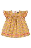 Busy Bees Maeve Ruffle Sleeve Baby Dress Tropical Garden In Tropicla Garden