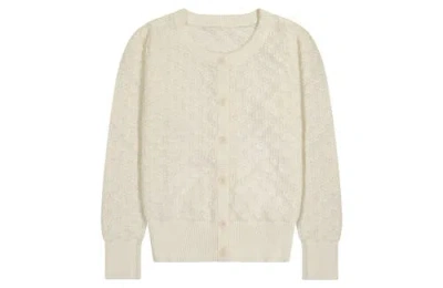 Busy Bees Kids'  Mia Classic Cotton Lace Cardigan In Cream
