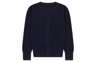 Busy Bees Kids'  Mia Classic Cotton Lace Cardigan In Navy