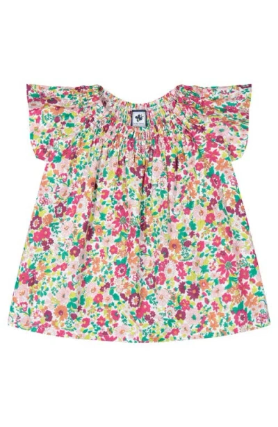 Busy Bees Kids'  Molly Smocked Top Fuchsia Floral