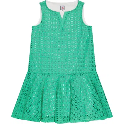 Busy Bees Kids'  Pilar Peplum Hem Dress In Green Eyelet