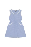 Busy Bees Ruby Pocket Dress Cornflower Blue  Mini Stripe In Cornflower Blue Mini Stripe