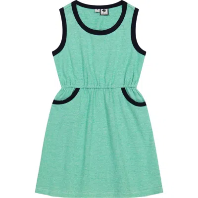 Busy Bees Kids'  Ruby Pocket Dress In Green Chambray