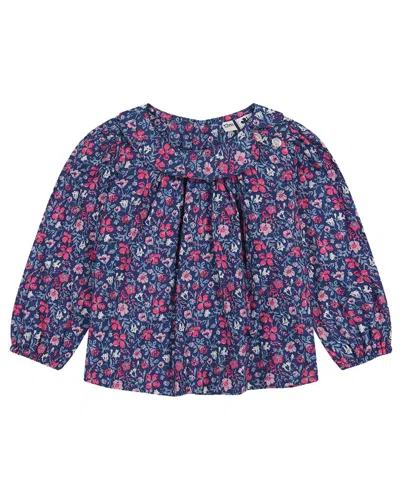 Busy Bees Sadie Side Peter Pan Collar Blouse In Blue