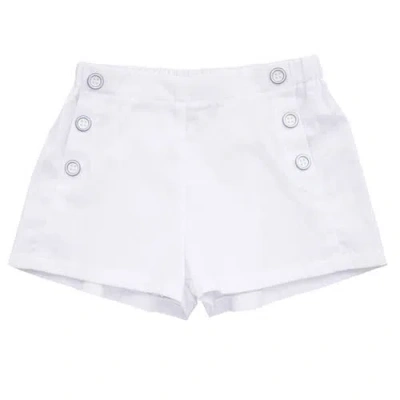 Busy Bees Kids'  Sailor Button Shorts In White Seersucker