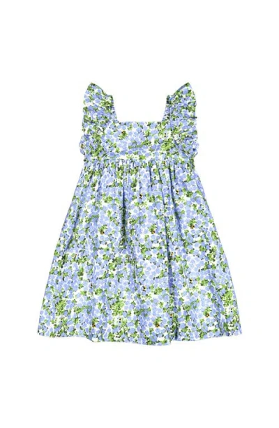 Busy Bees Kids'  Sawyer Flutter Sleeve Dress Blue Hydrangea