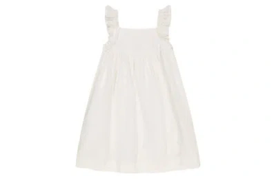 Busy Bees Babies'  Sawyer Flutter Sleeve Dress In White Eyelet