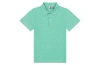 Busy Bees Kids'  Short Sleeve Polo In Green Chambray