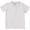 Busy Bees Babies'  Short Sleeve Polo In White Knit