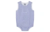Busy Bees Windsor Romper In Blue Seersucker Stripe