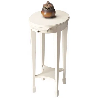 Butler Cottage White Pull Tray Accent Table
