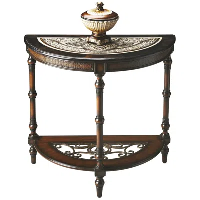 Butler Metalworks Mahogany Demilune Console Table