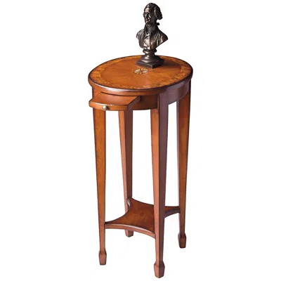 Butler Olive 15" Wide Ash Burl Pull Tray Traditional Accent Table
