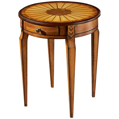 Butler Olive 20" Wide Ash Burl Inlay Traditional Side Table